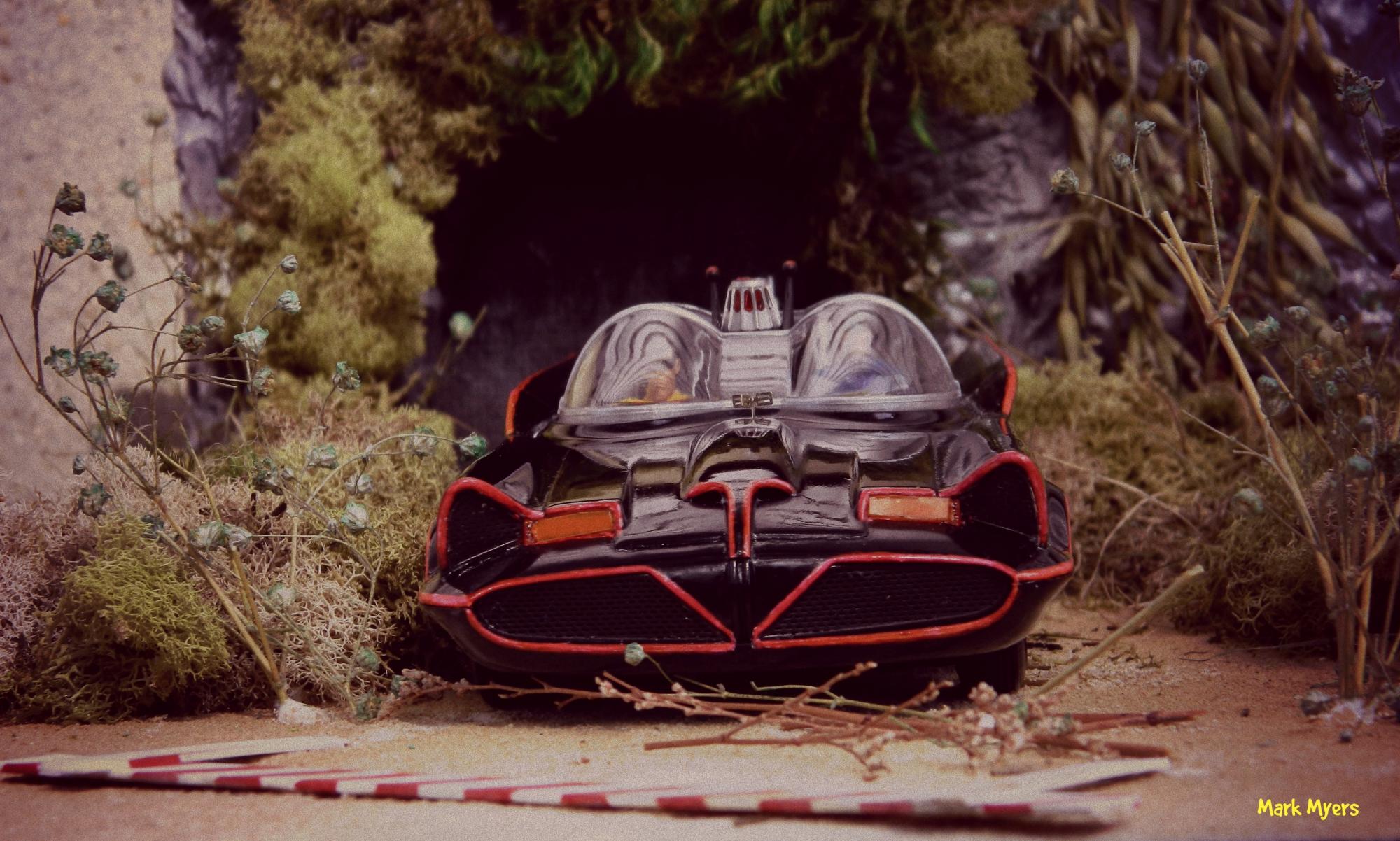 batmobile coming out of batcave