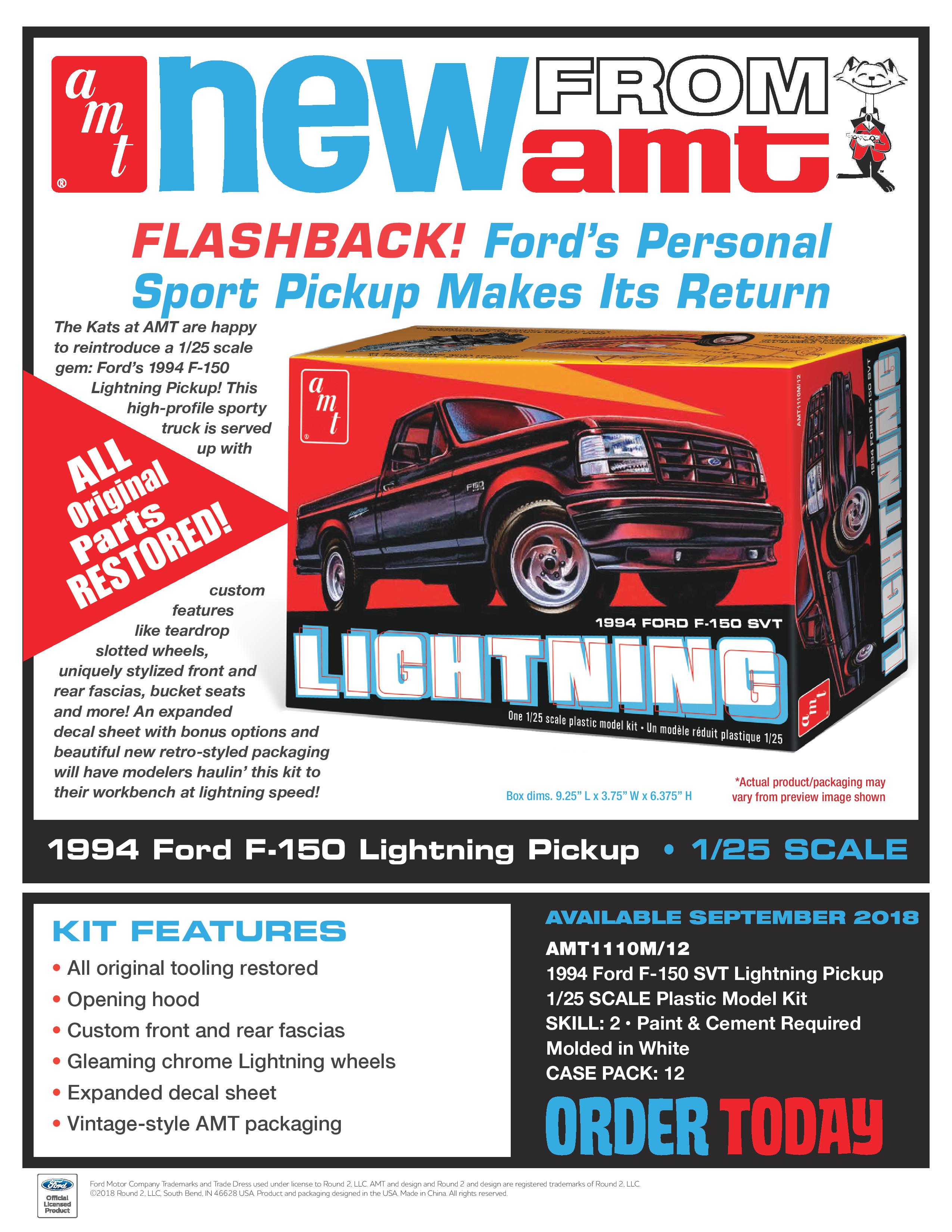 1 25 Amt 94 Ford F 150 Lightning Pickup Truck Kit News