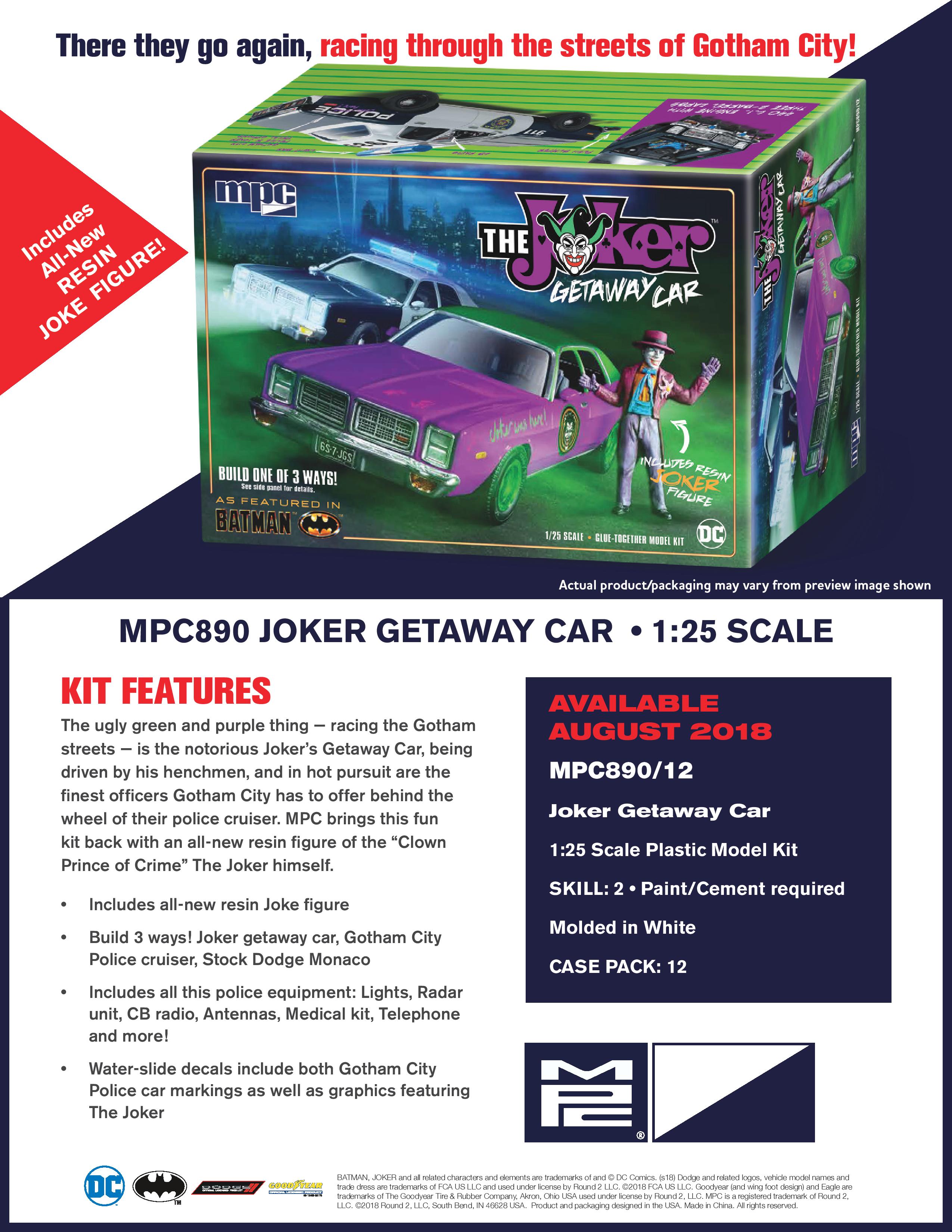 1 25 Mpc 890 Joker Getaway Car Car Kit News Reviews Model