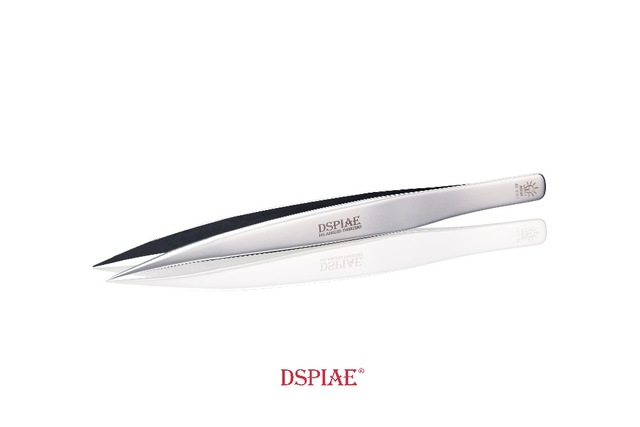 New Silver DSPIAE AT-Z02 Flat-end Tweezer HG Angled Tweezers New in Box