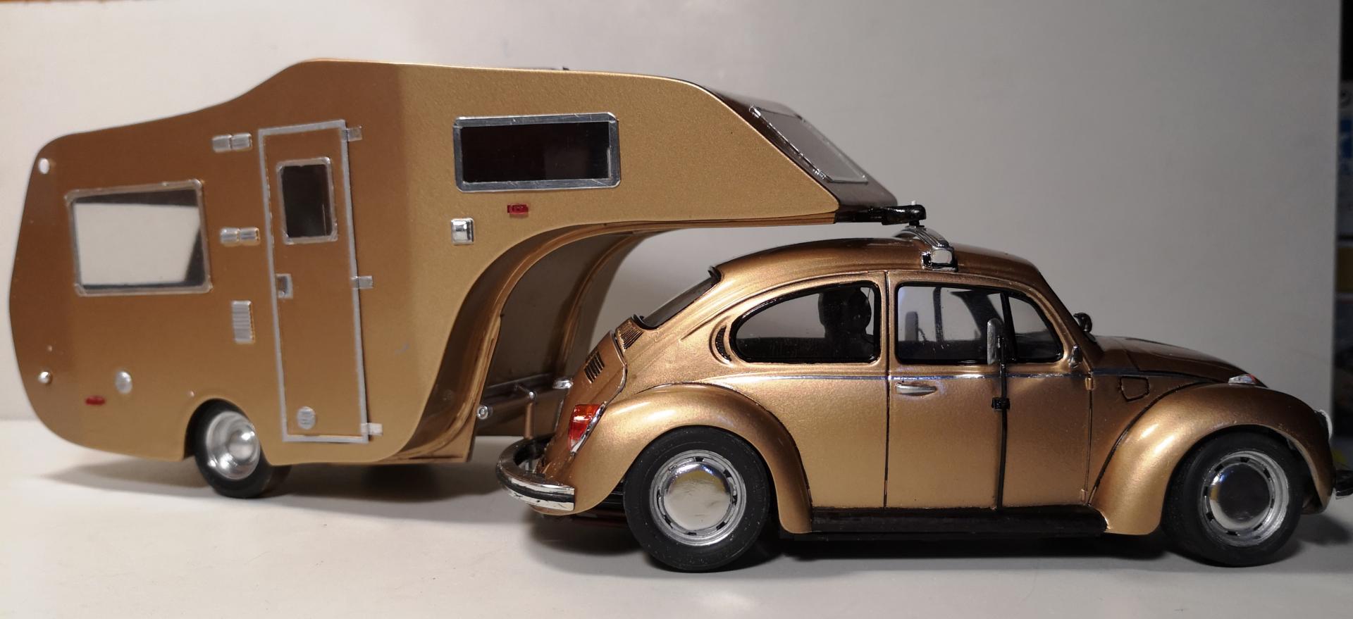 Volkswagen VW Beetle Gooseneck Camper Escarabajo con caravana El Chico con sistema de enganche de cuello de cisne 1974