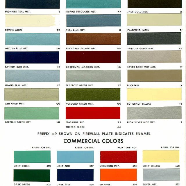 69 Camaro Color Chart
