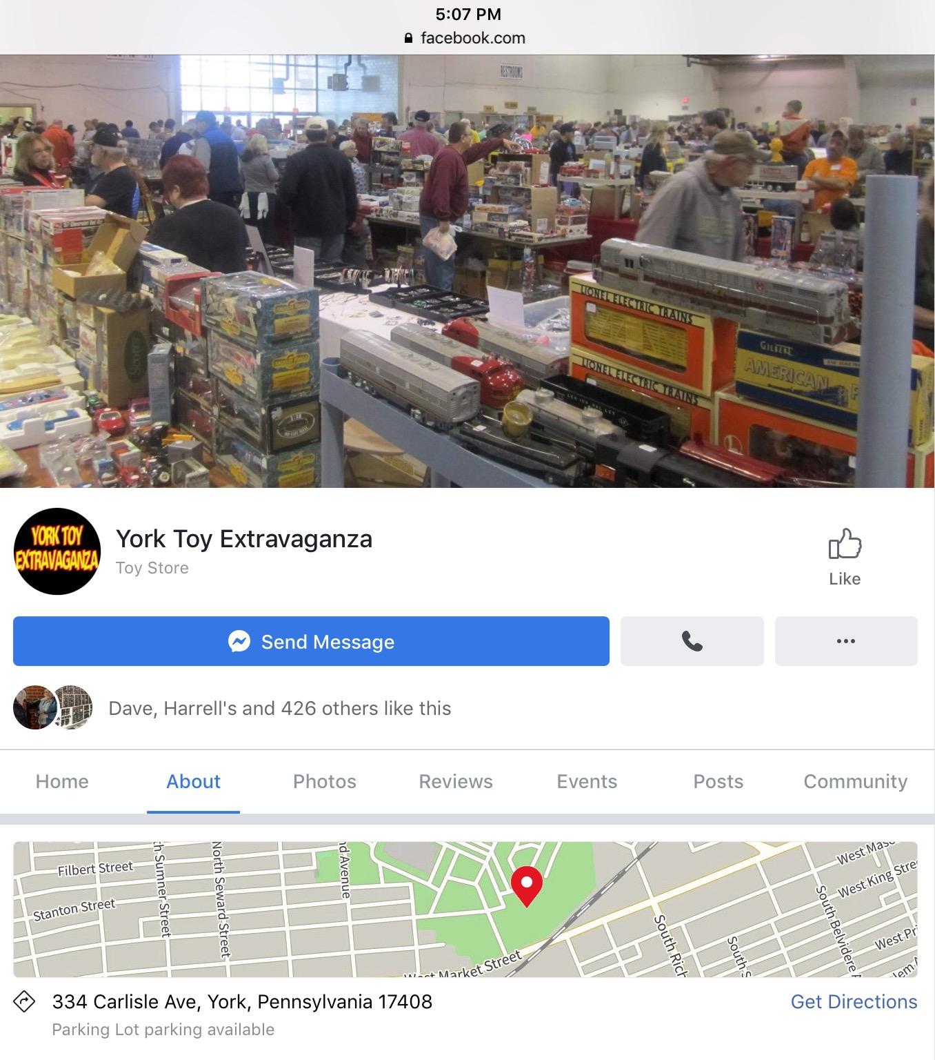 York PA toy show December 1st. Contests and Shows Model Cars