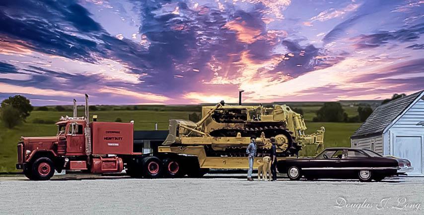 Peterbilt 353 and dozer load.jpg