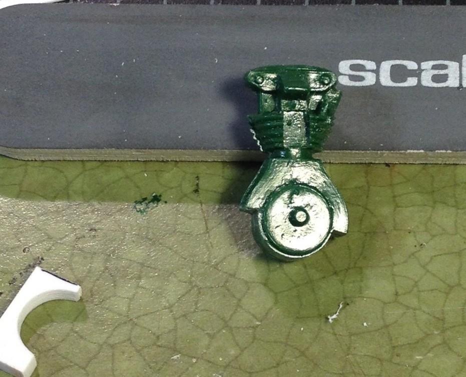 The Merit kit Norton engine shows its age - lacking sharp relief and detail - but it's  a start.JPG