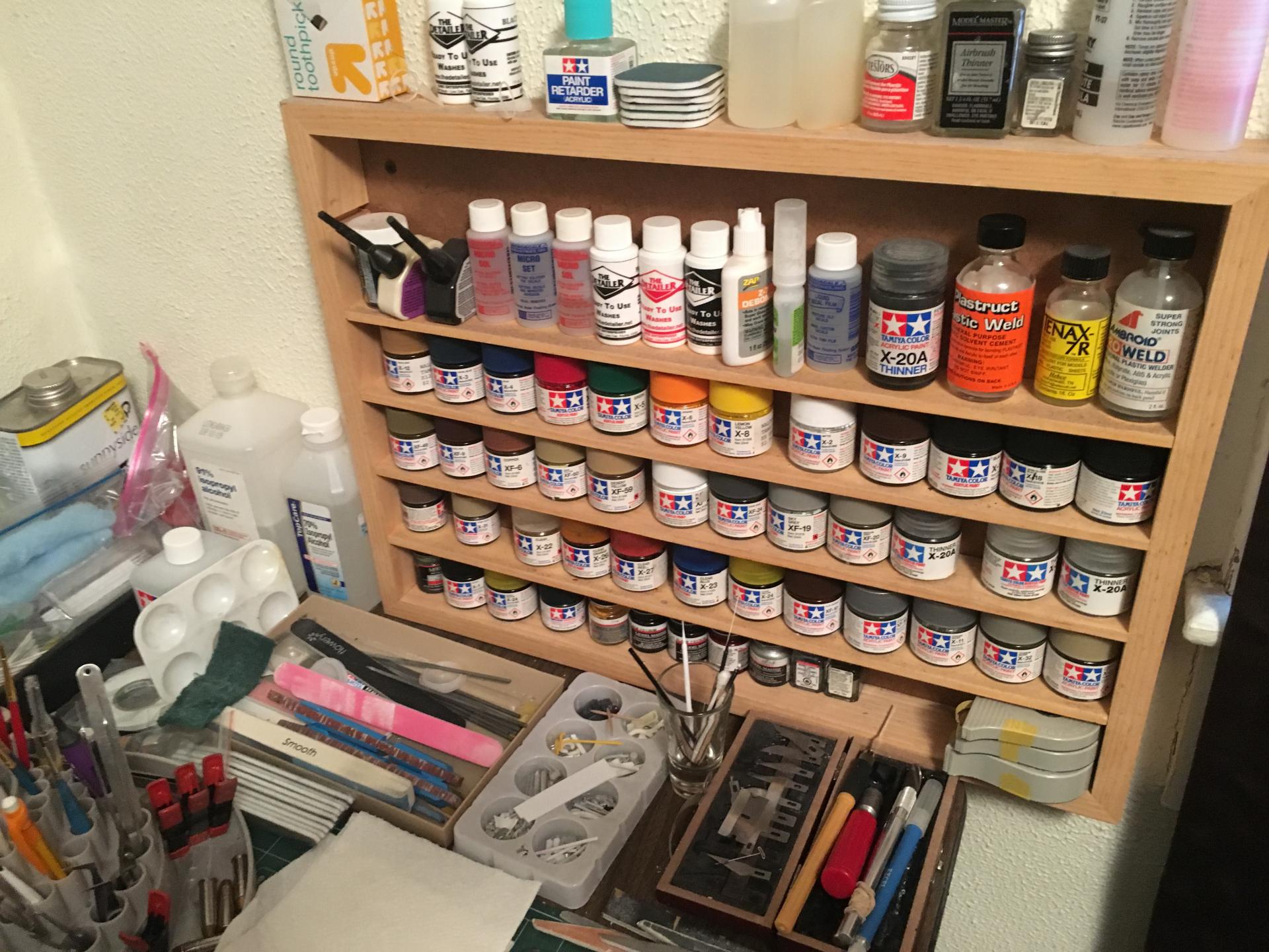 Hobby Storage - Testors Racks Acrylic Paint Holders for Peg Board