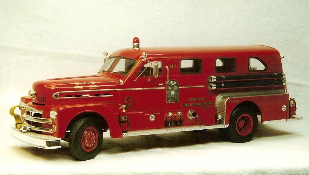 1/25 scale model resin 1958 Seagrave Sedan Pumper fire truck conversion kit