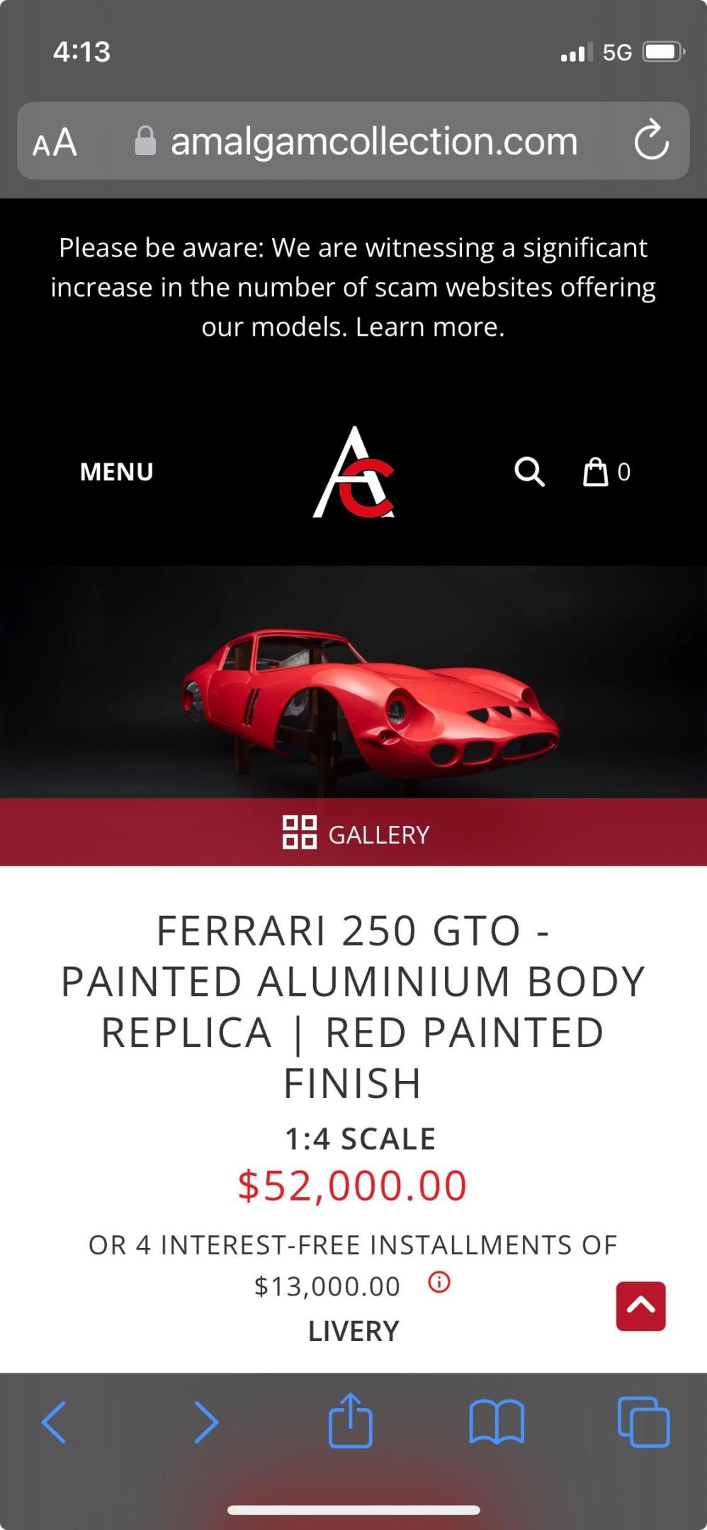Ferrari 250 GTO - Painted Aluminium Body Replica – Amalgam Collection.jpeg