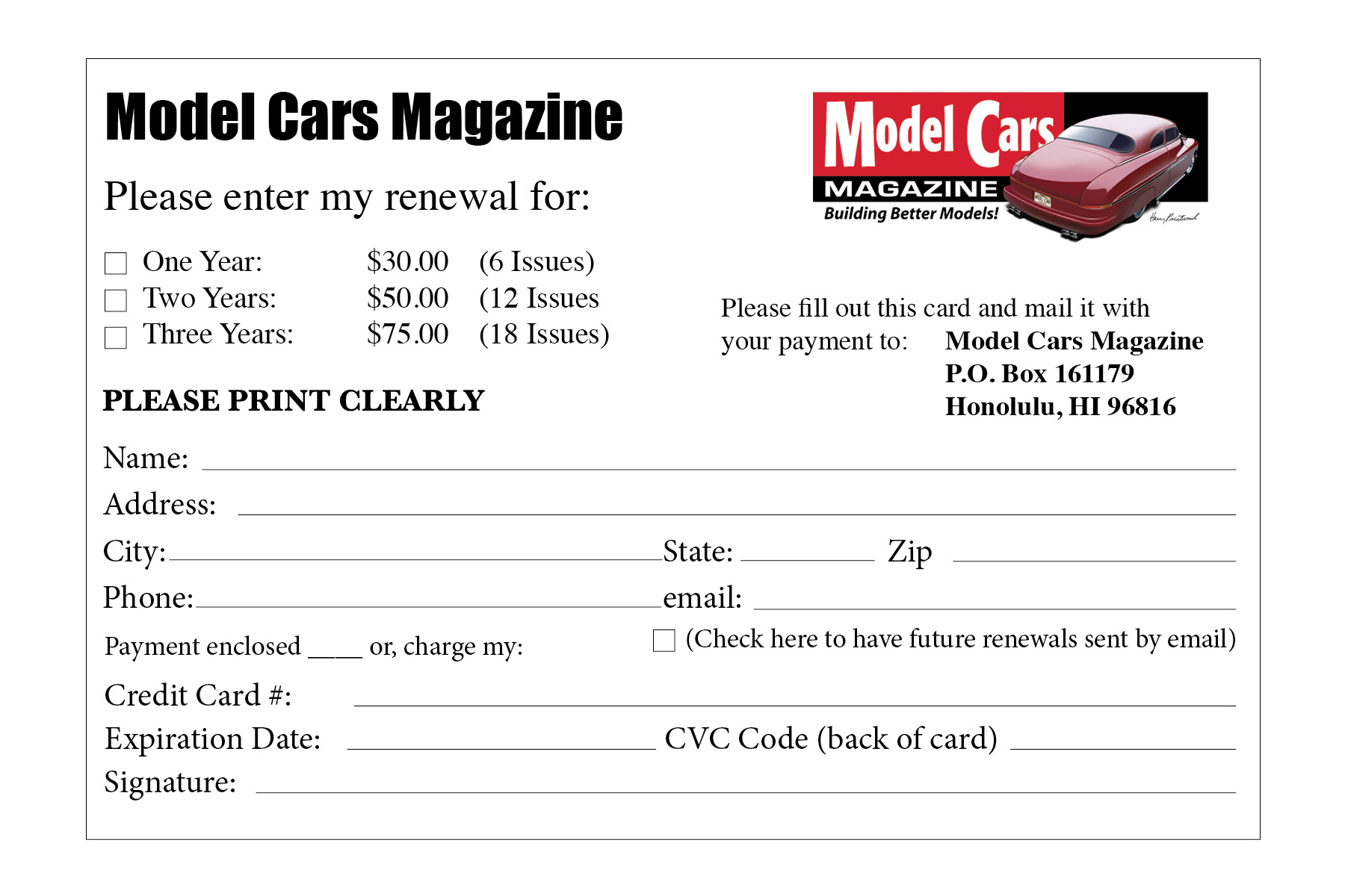 Subscribe Model Cars Magazine